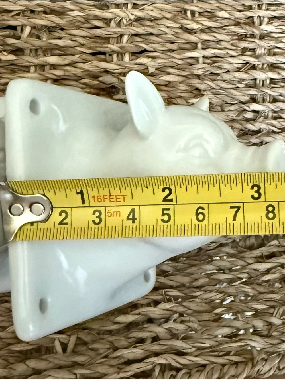 VTG 80s White Ceramic Pig Head Towel Hooks Set